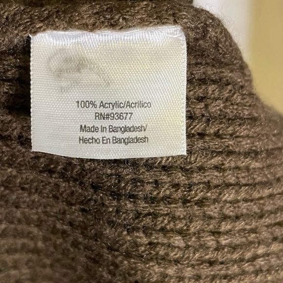 NWT St John’s Bay Chocolate Brown Button Down Cardigan w Belt Size Small - Picture 4 of 9